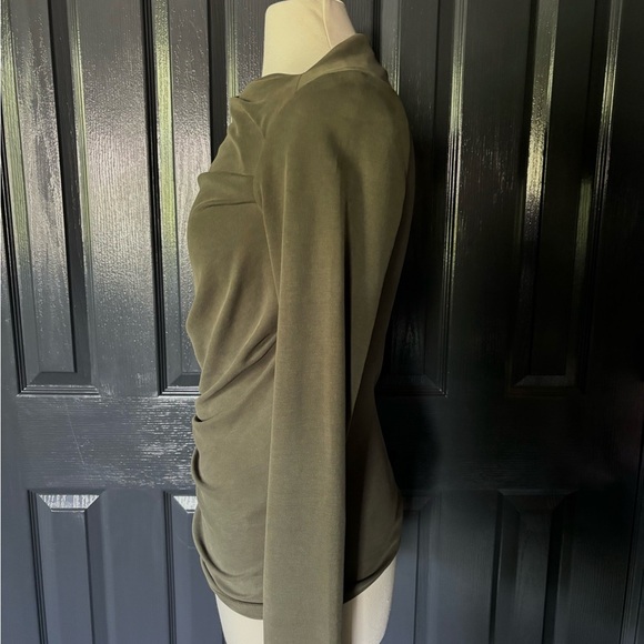 Acler Green Ruched Asymmetrical Blouse - Picture 2 of 4